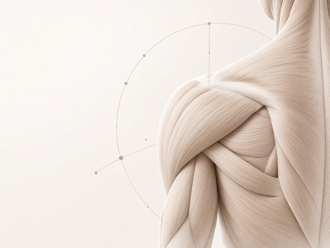 Ilustración anatómica de la musculatura del hombro